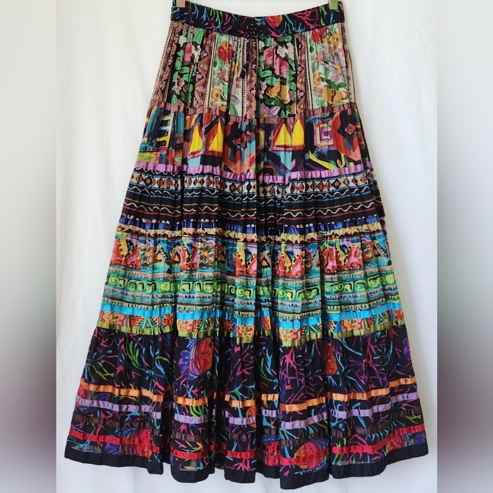 Travelsmith maxi boho ruffle skirt.